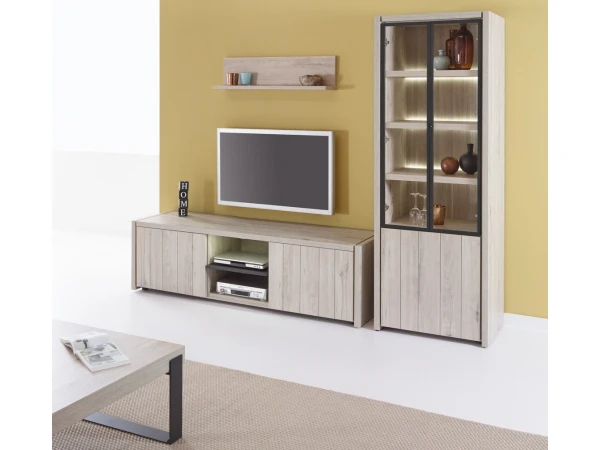 Muurplank LUCCA - Millenium Eik Lichtgrijs Hout 4 Muurplank LUCCA - Millenium Eik Lichtgrijs Hout - Afbeelding 2