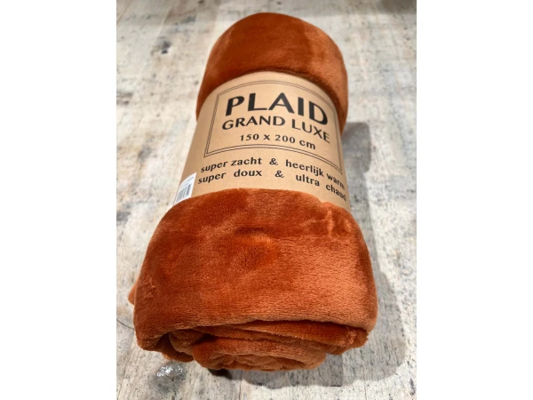 Plaid MICROFIBRE EFFEN - Cognac Cognac 4 Plaid MICROFIBRE EFFEN - Cognac Cognac - Afbeelding 2