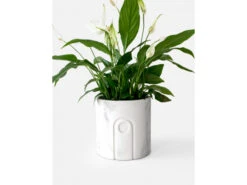 Plantenpot Ø12 Cm JANE - White Marble Wit