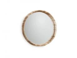 Spiegel POLKE - Glas/teak Hout