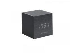 PRESENT TIME Wekker MINI CUBE - Zwart Zwart