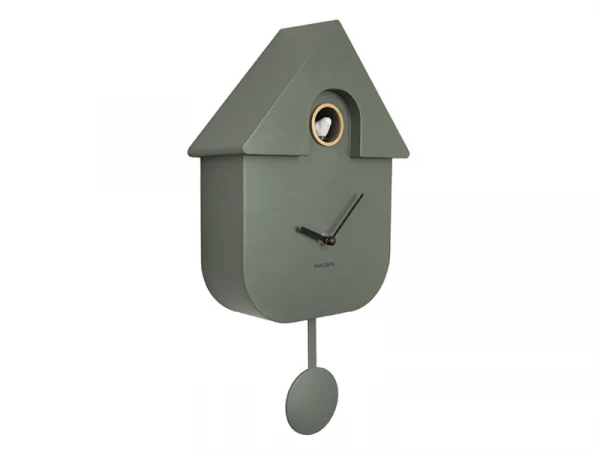 PRESENT TIME Muurklok MODERN CUCKOO - Jungle Green Groen 4 PRESENT TIME Muurklok MODERN CUCKOO - Jungle Green Groen - Afbeelding 2