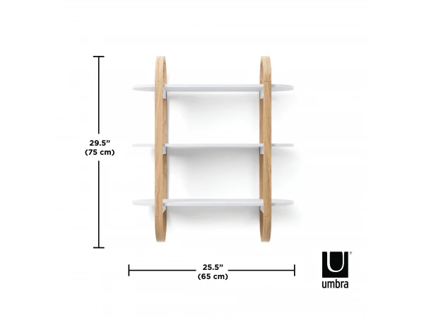 Umbra Wandplank BELLWOOD - Wit Naturel Hout 8 Umbra Wandplank BELLWOOD - Wit Naturel Hout - Afbeelding 6