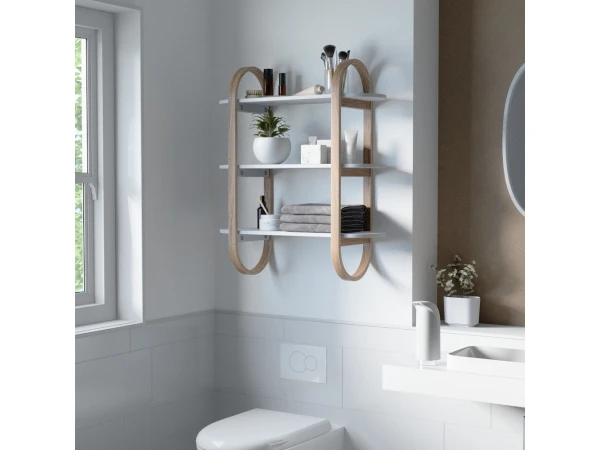 Umbra Wandplank BELLWOOD - Wit Naturel Hout 5 Umbra Wandplank BELLWOOD - Wit Naturel Hout - Afbeelding 3